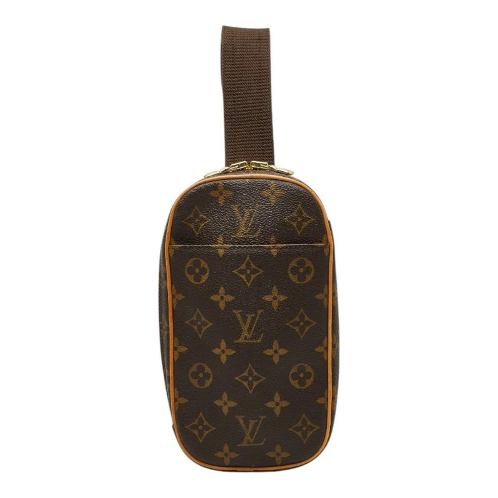 Louis Vuitton Monogram Pochette Gange Body Belt Bum Crossbody Bag Waist Brown